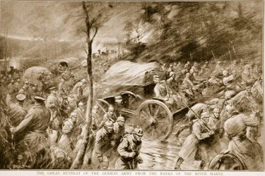 1914年にマルヌ川のほとりからドイツ軍の大撤退